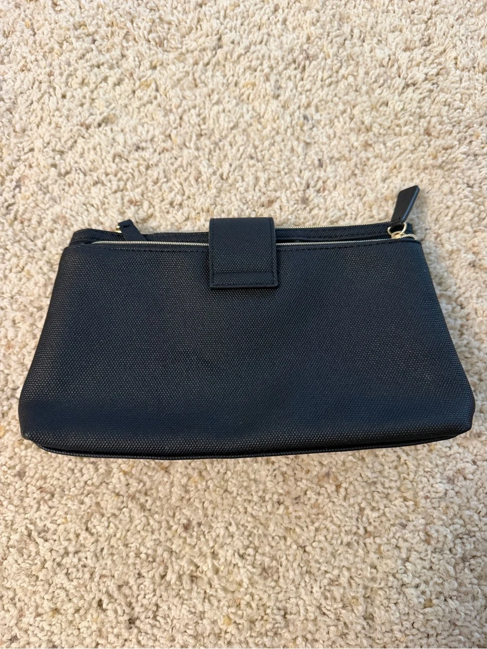 Classic Lancôme Black Women's Makeup Bag with Snap Detail